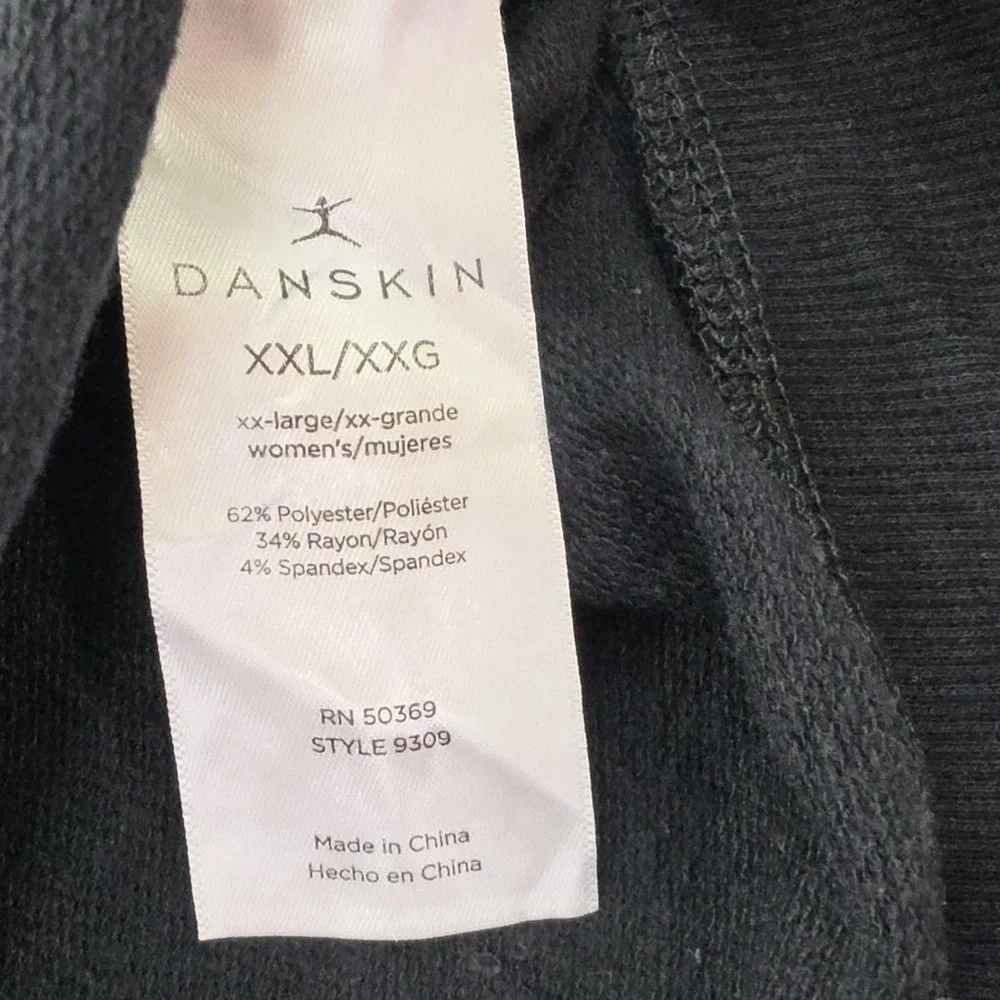 Danskin Supersoft Tulip Split Tunic Top Womens XXL Black‎ Short Sleeve Stretch